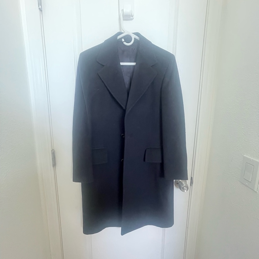 The Emporium Men's Black Single-Breasted Pea Coat